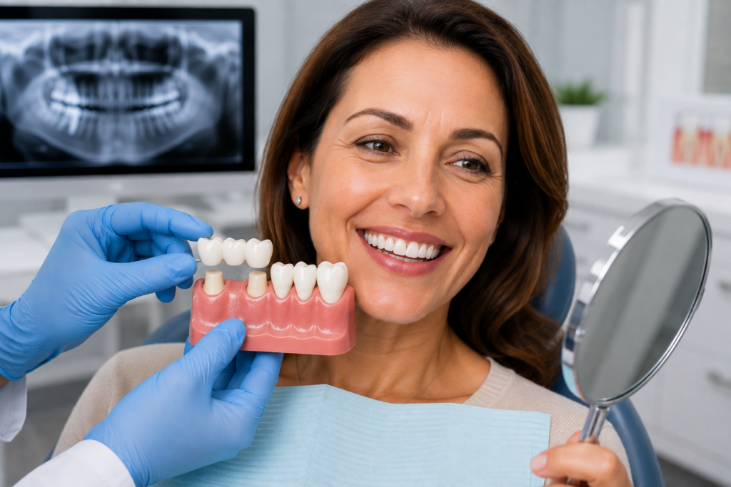 Dental Crowns & Bridges Treatment in Lohegaon, Pune – Natural Tooth Restoration at Mankars Dental Clinic & Implant Centre